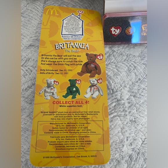 ✔️ RETIRED & RARE TY BEANIE BABY BEARS McDONALDS SET IF 4!  FACTORY SEALED! - Picture 12 of 13